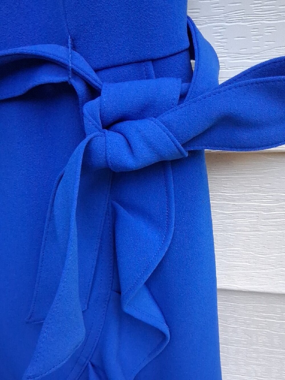 Calvin Klein Cobalt Blue Sleeveless Midi Dress with Waist Tie - Picture 7 of 16
